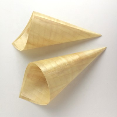 Disposable food decorative soft smooth wooden sushi cone